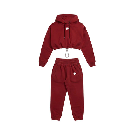 Cropped Sweatsuit - Vino Tinto